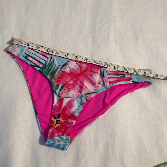TiniBikini Bikini bottom reversible floral to pink fuchsia M - Picture 3 of 13